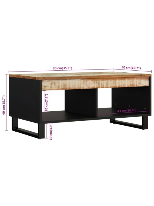 Konferenční stolek 90 x 50 x 40 cm masivní recyklované dřevo