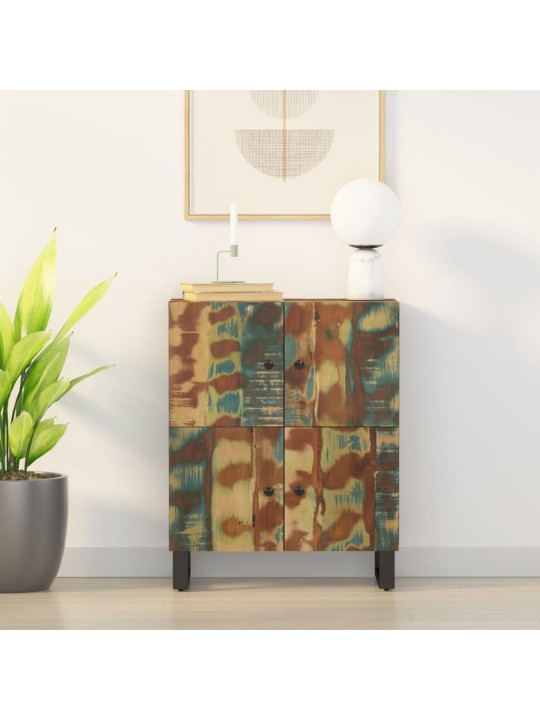 Příborník se 4 dvířky 60 x 33 x 75 cm masivní recyklované dřevo