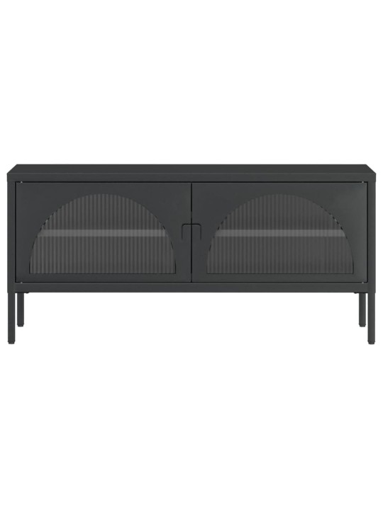 TV skříňka černá 105 x 35 x 50 cm sklo a ocel