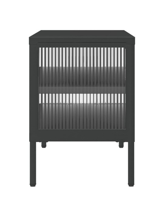 TV skříňka černá 105 x 35 x 50 cm sklo a ocel