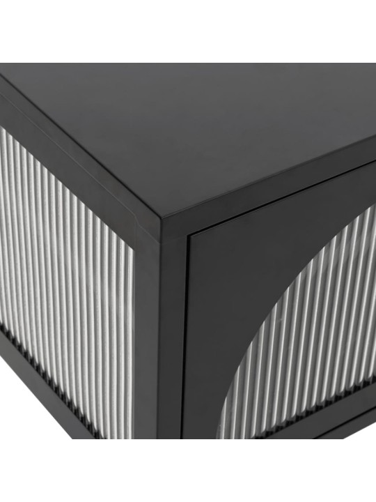 TV skříňka černá 105 x 35 x 50 cm sklo a ocel