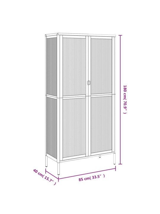 Highboard černý 85 x 40 x 180 cm sklo a ocel