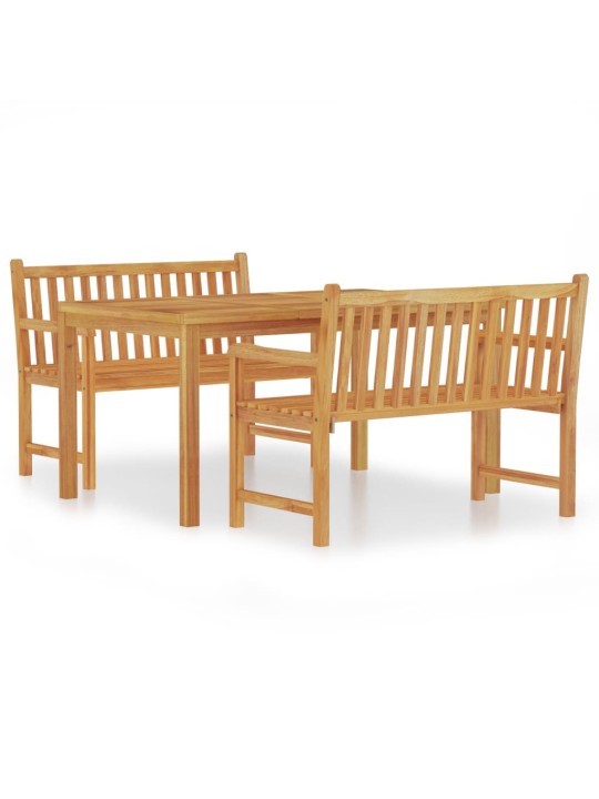 3dílný zahradní jídelní set masivní teakové dřevo