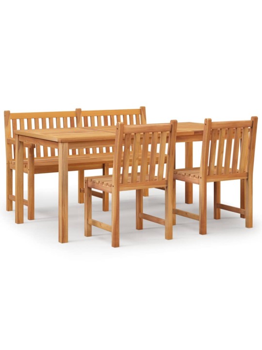 4dílný zahradní jídelní set masivní teakové dřevo