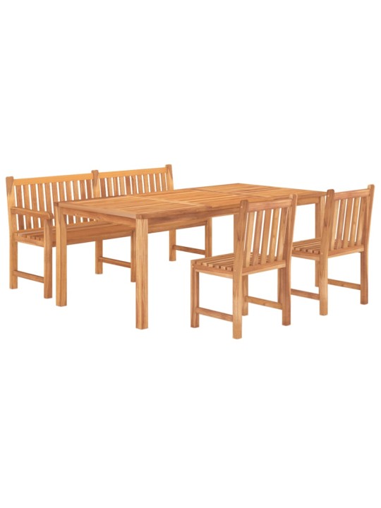 4dílný zahradní jídelní set masivní teakové dřevo