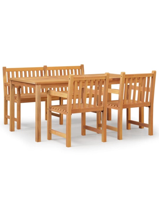 4dílný zahradní jídelní set masivní teakové dřevo