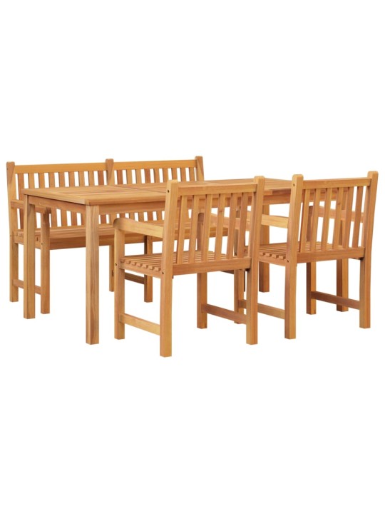 4dílný zahradní jídelní set masivní teakové dřevo