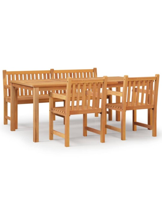 4dílný zahradní jídelní set masivní teakové dřevo
