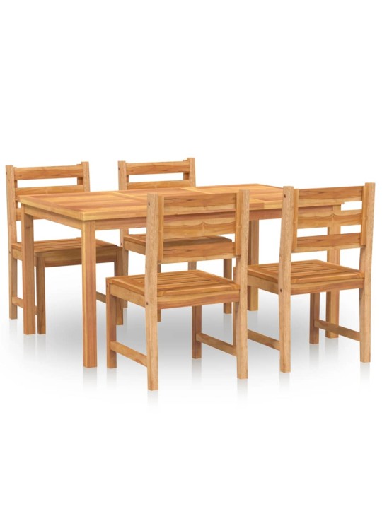 5dílný zahradní jídelní set masivní teakové dřevo