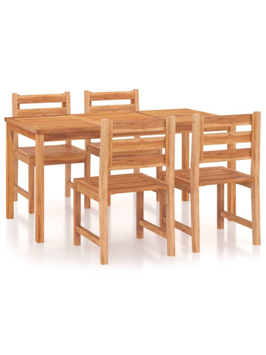 5dílný zahradní jídelní set masivní teakové dřevo