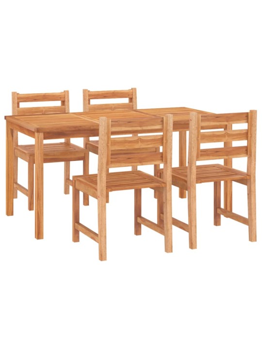 5dílný zahradní jídelní set masivní teakové dřevo
