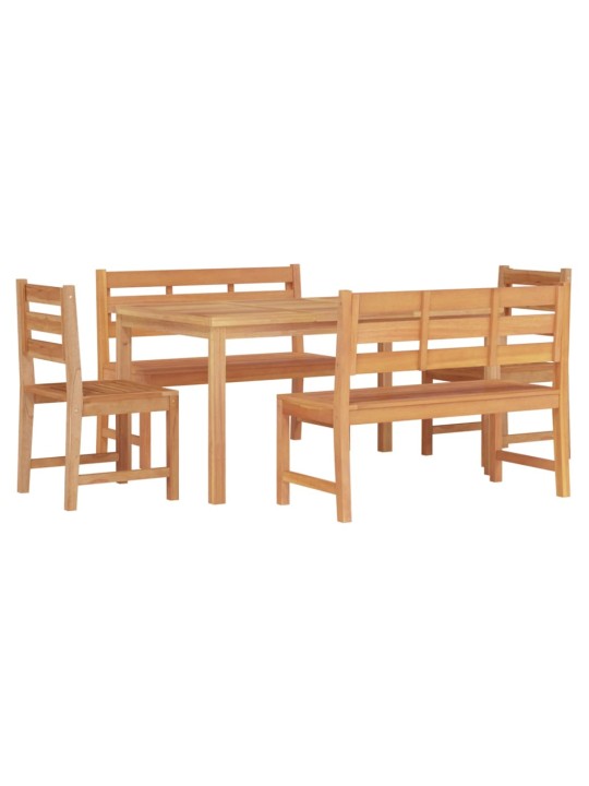 5dílný zahradní jídelní set masivní teakové dřevo