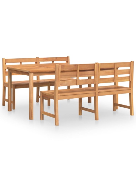 3dílný zahradní jídelní set masivní teakové dřevo