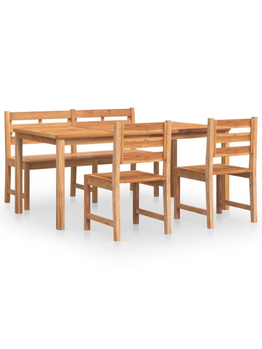 4dílný zahradní jídelní set masivní teakové dřevo