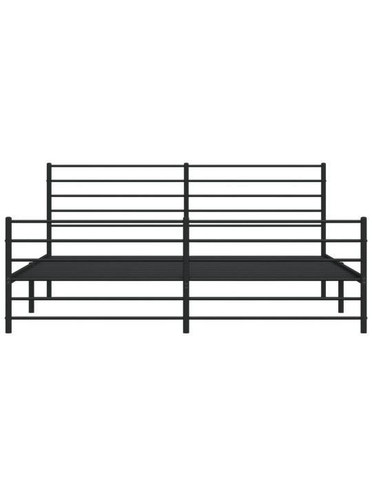 Kovový rám postele bez matrace s nožním čelem černý 180x200 cm