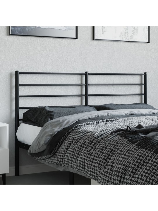 Kovové čelo postele černé 120 cm