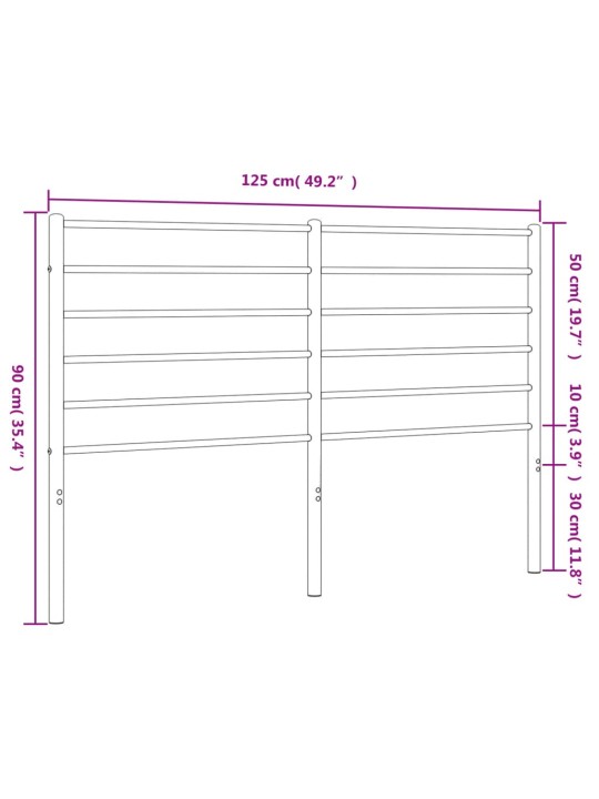 Kovové čelo postele černé 120 cm