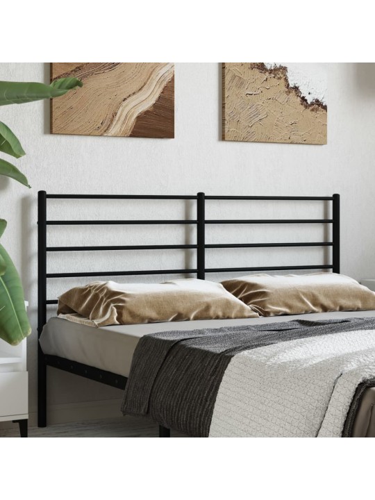 Kovové čelo postele černé 120 cm