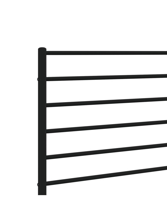 Kovové čelo postele černé 140 cm
