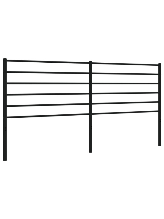 Kovové čelo postele černé 200 cm