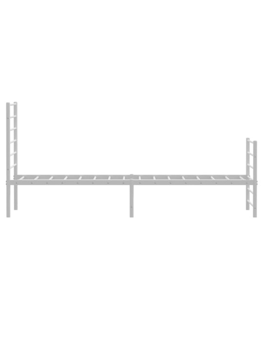 Kovový rám postele s hlavovým a nožním čelem bílý 90 x 200 cm