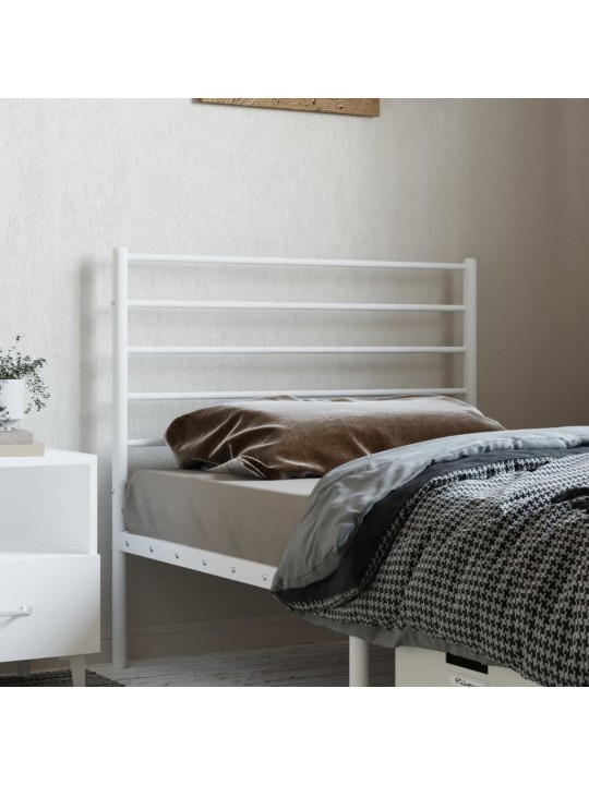 Kovové čelo postele bílé 90 cm