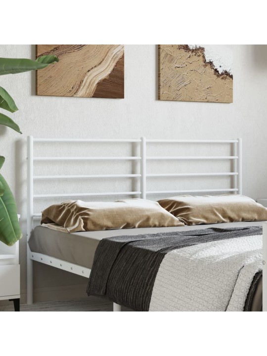 Kovové čelo postele bílé 150 cm