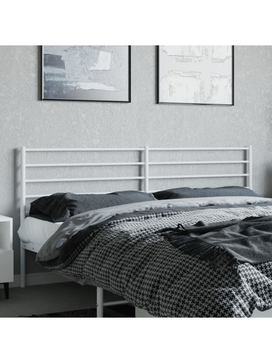 Kovové čelo postele bílé 180 cm