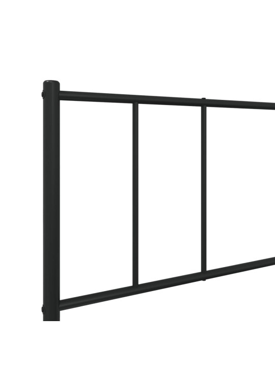 Kovový rám postele s čelem černý 107 x 203 cm