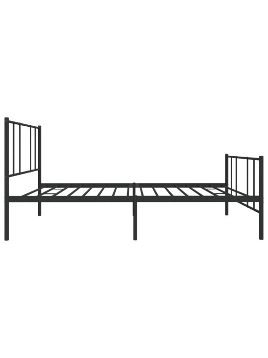Kovový rám postele s hlavovým a nožním čelem černý 90 x 190 cm