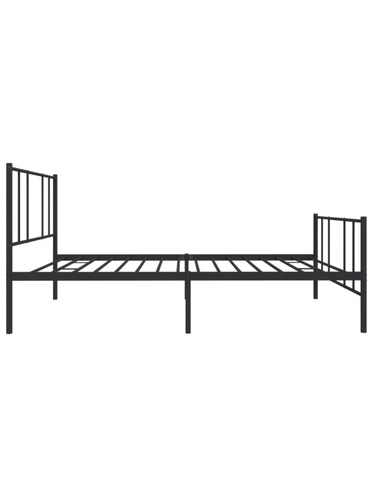 Kovový rám postele s hlavovým a nožním čelem černý 90 x 200 cm