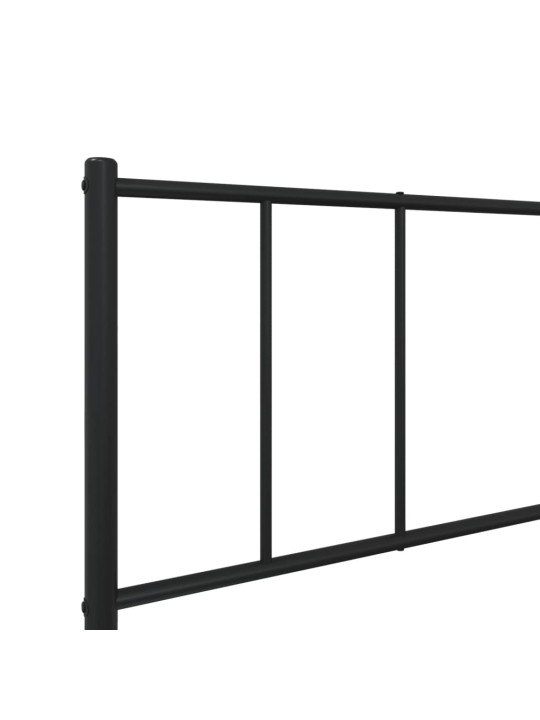 Kovový rám postele s hlavovým a nožním čelem černý 90 x 200 cm
