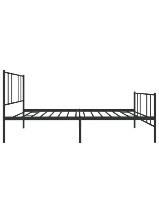 Kovový rám postele s hlavovým a nožním čelem černý 107 x 203 cm