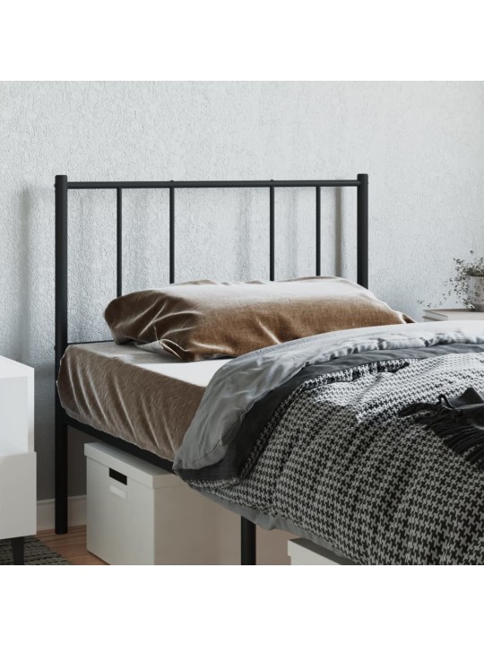Kovové čelo postele černé 75 cm