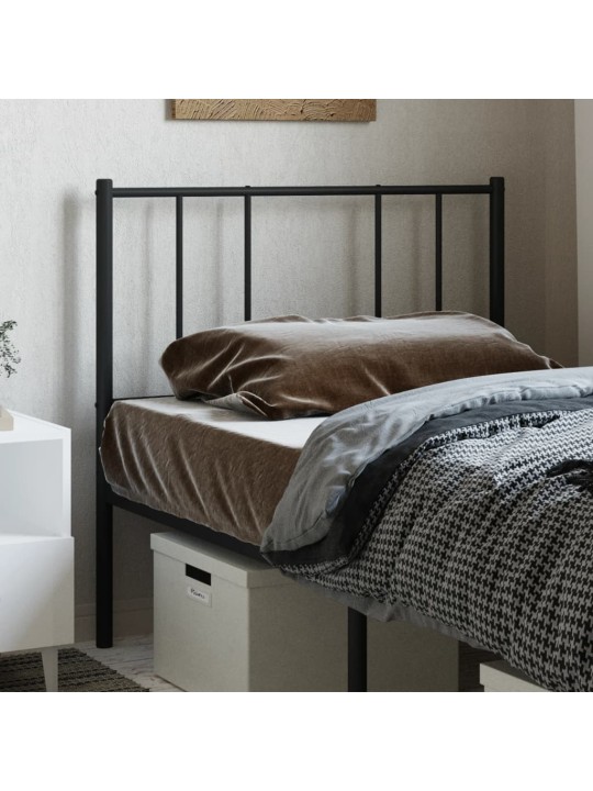 Kovové čelo postele černé 80 cm