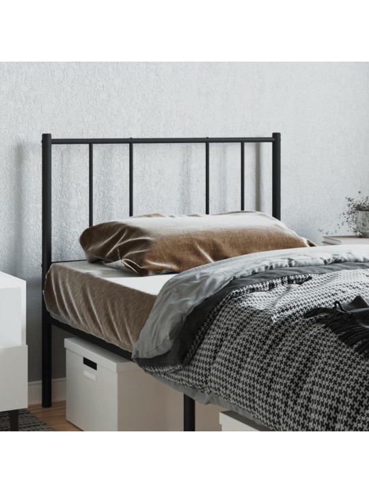 Kovové čelo postele černé 90 cm