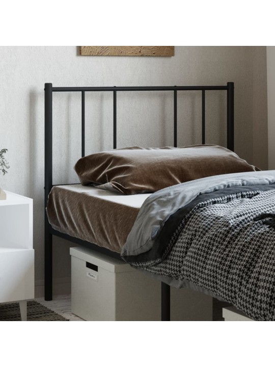Kovové čelo postele černé 90 cm
