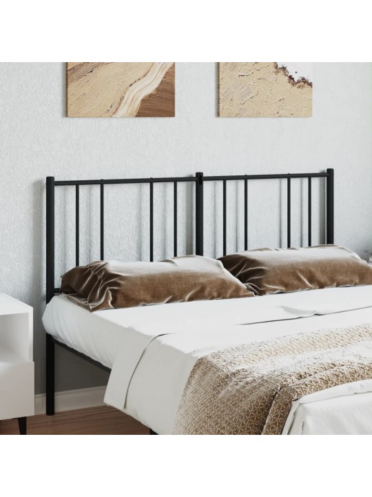 Kovové čelo postele černé 120 cm
