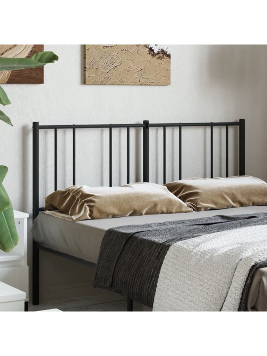 Kovové čelo postele černé 120 cm