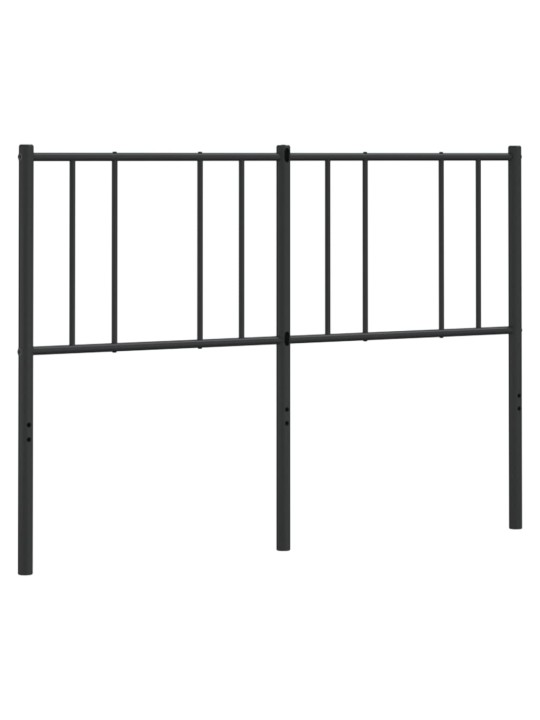 Kovové čelo postele černé 140 cm
