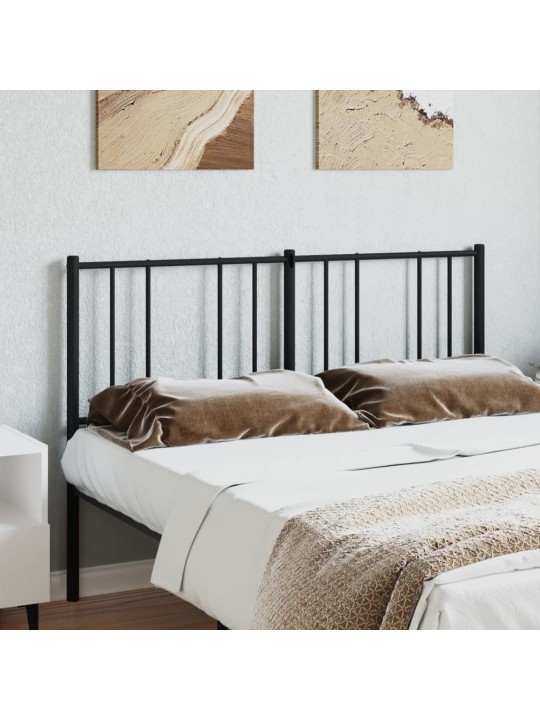 Kovové čelo postele černé 140 cm
