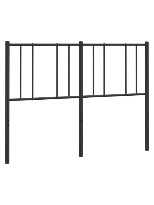 Kovové čelo postele černé 140 cm