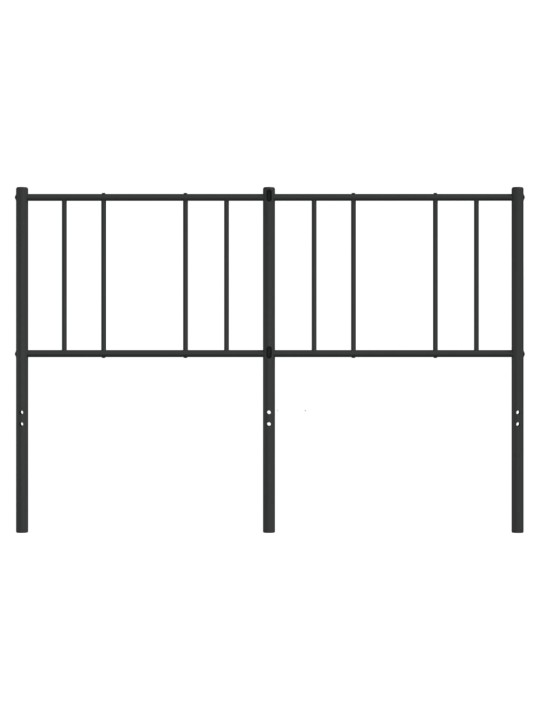 Kovové čelo postele černé 140 cm