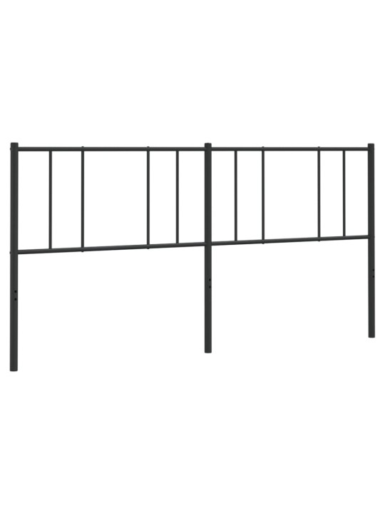 Kovové čelo postele černé 200 cm