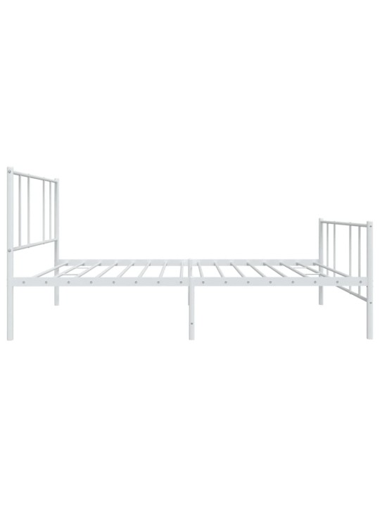 Kovový rám postele s hlavovým a nožním čelem bílý 75 x 190 cm