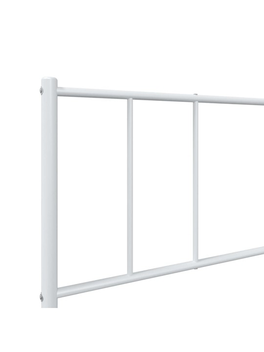 Kovový rám postele s hlavovým a nožním čelem bílý 100 x 200 cm