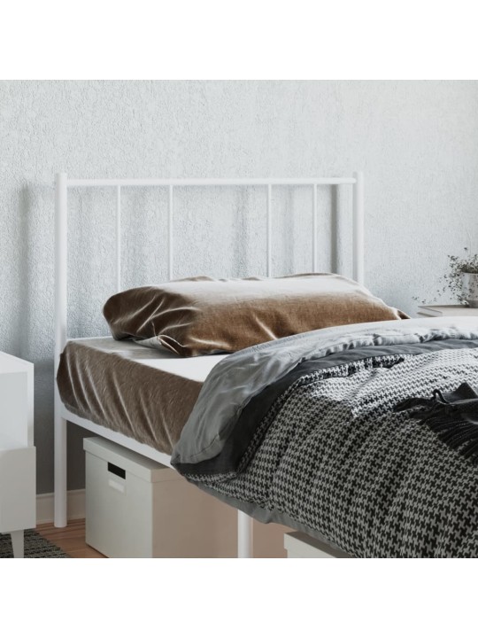 Kovové čelo postele bílé 80 cm