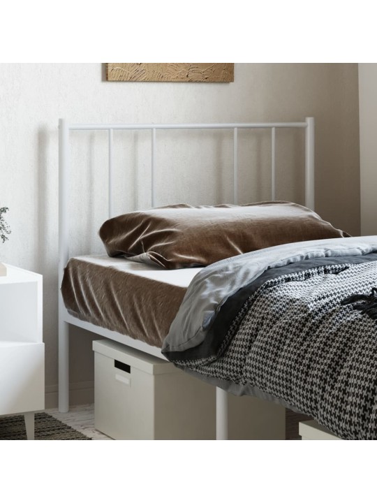 Kovové čelo postele bílé 80 cm