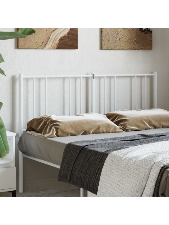 Kovové čelo postele bílé 120 cm