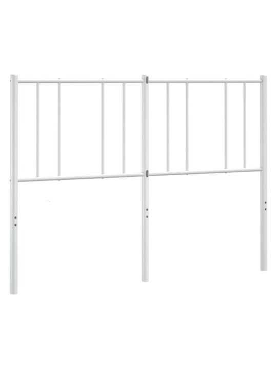 Kovové čelo postele bílé 150 cm